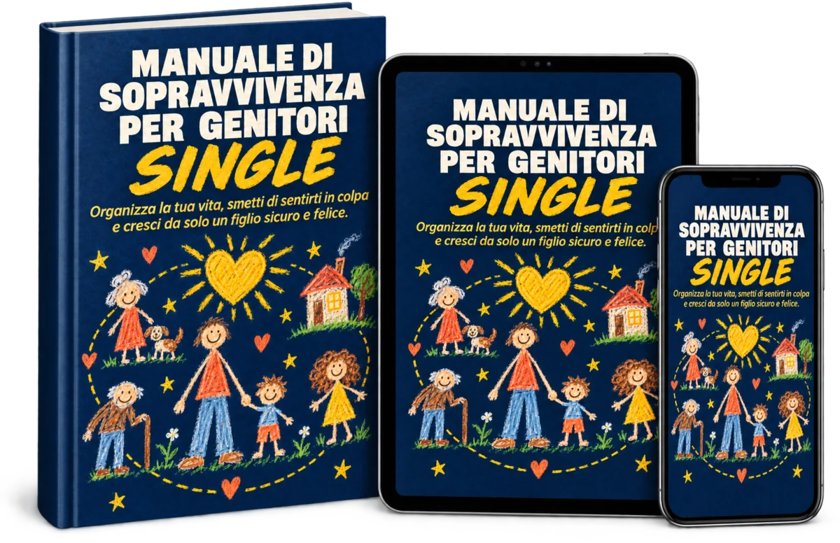 Il Manuale di Sopravvivenza per Genitori Single in PDF, su tablet e telefono